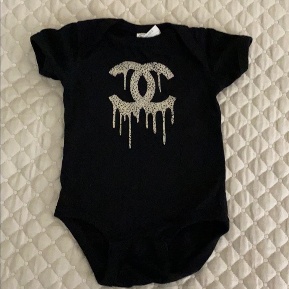 Designer inspired baby onesie